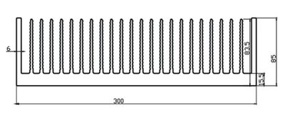 销大功放散热片散热器铝型材散热器宽300高85长100mm长度可任意促