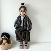 开衫 中大童时尚 男女童复古碎花短款 新款 上衣潮 外套2026春秋季