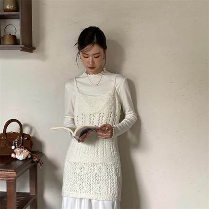 Best U设计感气质针织吊带裙女秋冬新款叠穿短款裙子包臀连衣裙