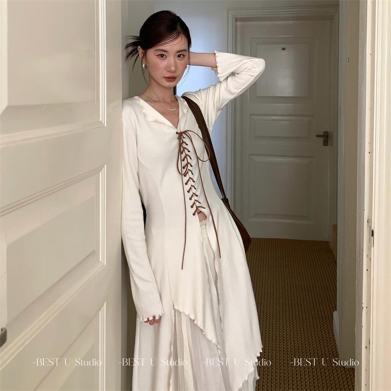 BestU不规则下摆针织连衣裙