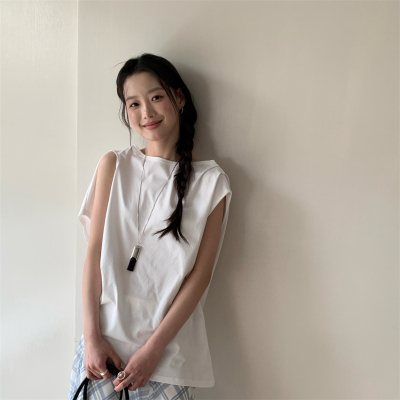 BestU不规则圆领短袖T恤女