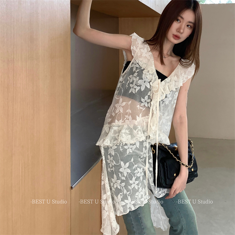 BestU设计蕾丝背心连衣裙女