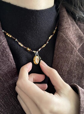 【熹知·拾萃】捷克珠玛瑙项链轻奢小众高级感编绳锁骨链