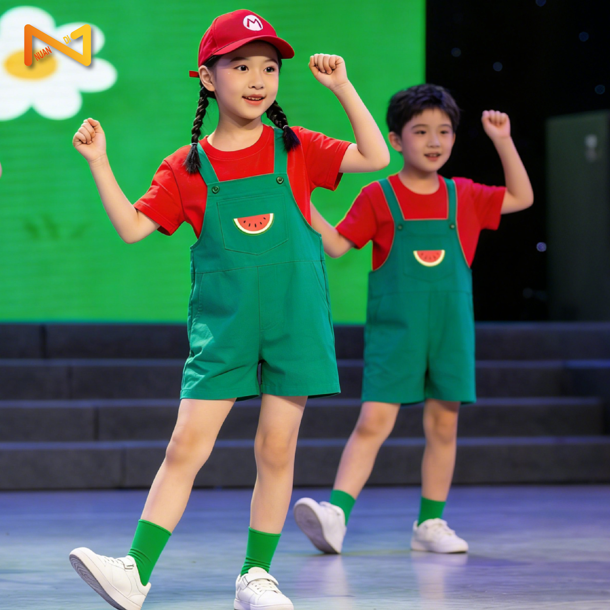 毕业表演服水果派对搞怪服夏季西瓜毕业演出服西瓜主题童装幼儿园