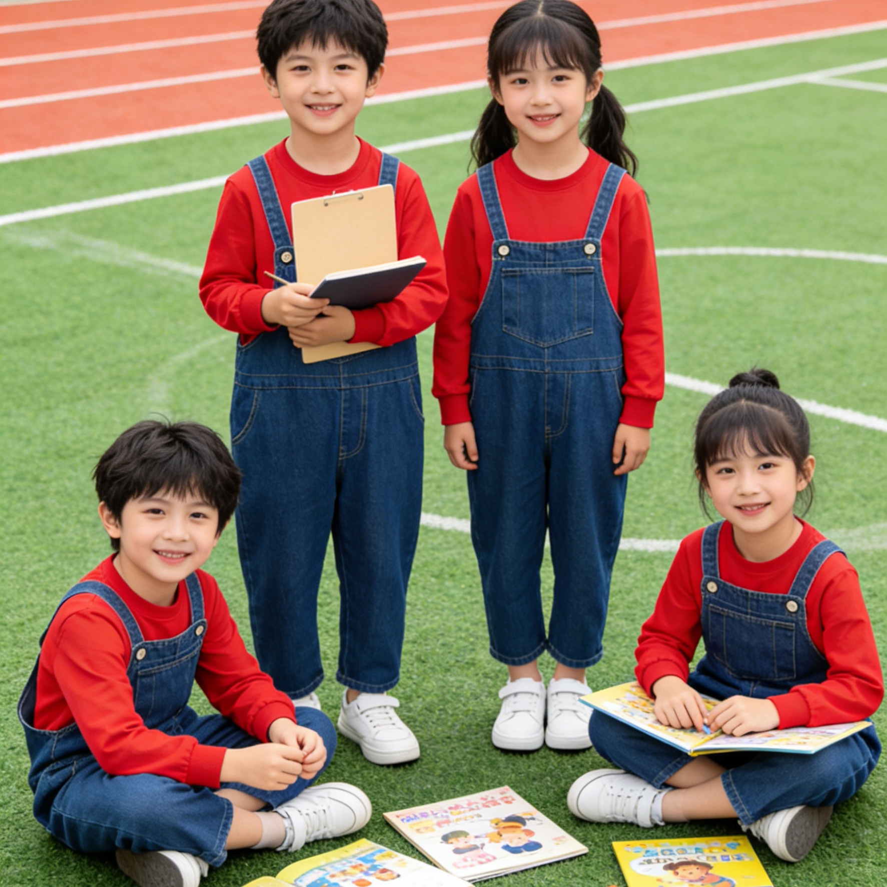 元旦汇演红歌合唱服秋冬卫衣牛仔背带裤套装运动会班服啦啦操服装,童装/婴儿装/亲子装,儿童演出服,淘宝优惠券,粉丝福利购,淘宝优惠卷