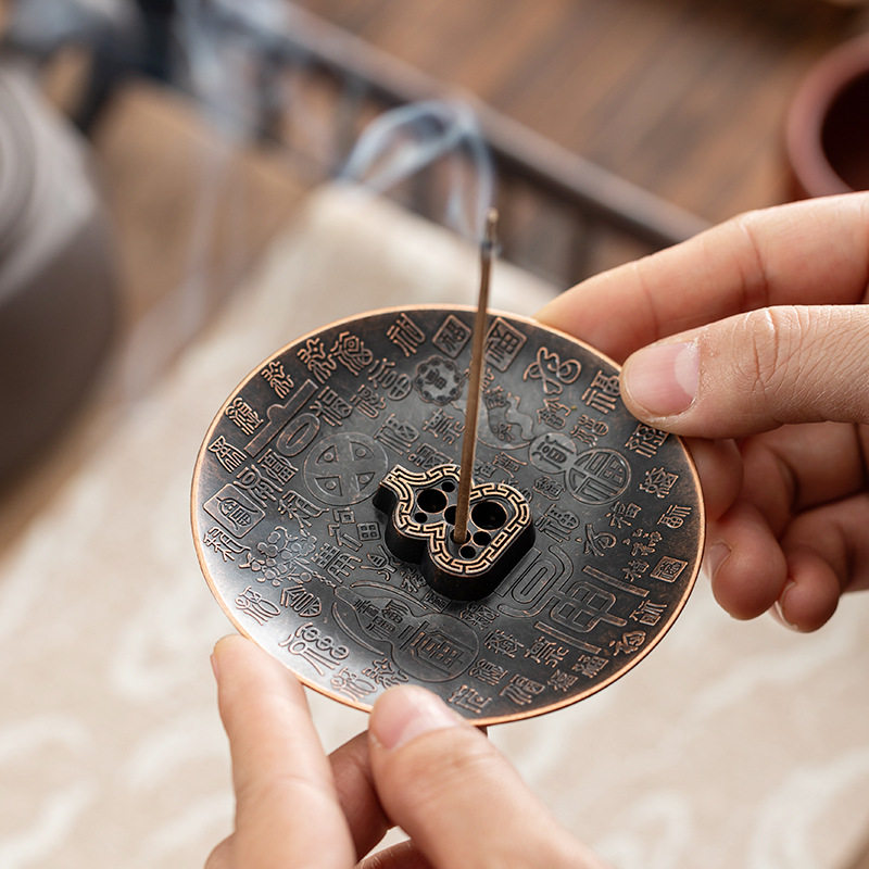 复古奢华百福香插创意大型古铜感应香薰炉仿古做旧精美通宝香薰盘,餐饮具,茶道/香炉,淘宝优惠券,粉丝福利购,淘宝优惠卷