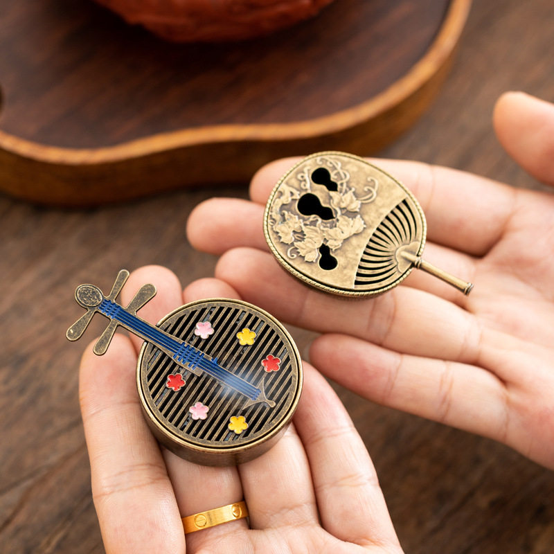 【跨境热销】新中式镂空葫芦扇琵琶盘香炉小祥云香薰炉小香炉摆件,餐饮具,茶道/香炉,淘宝优惠券,粉丝福利购,淘宝优惠卷