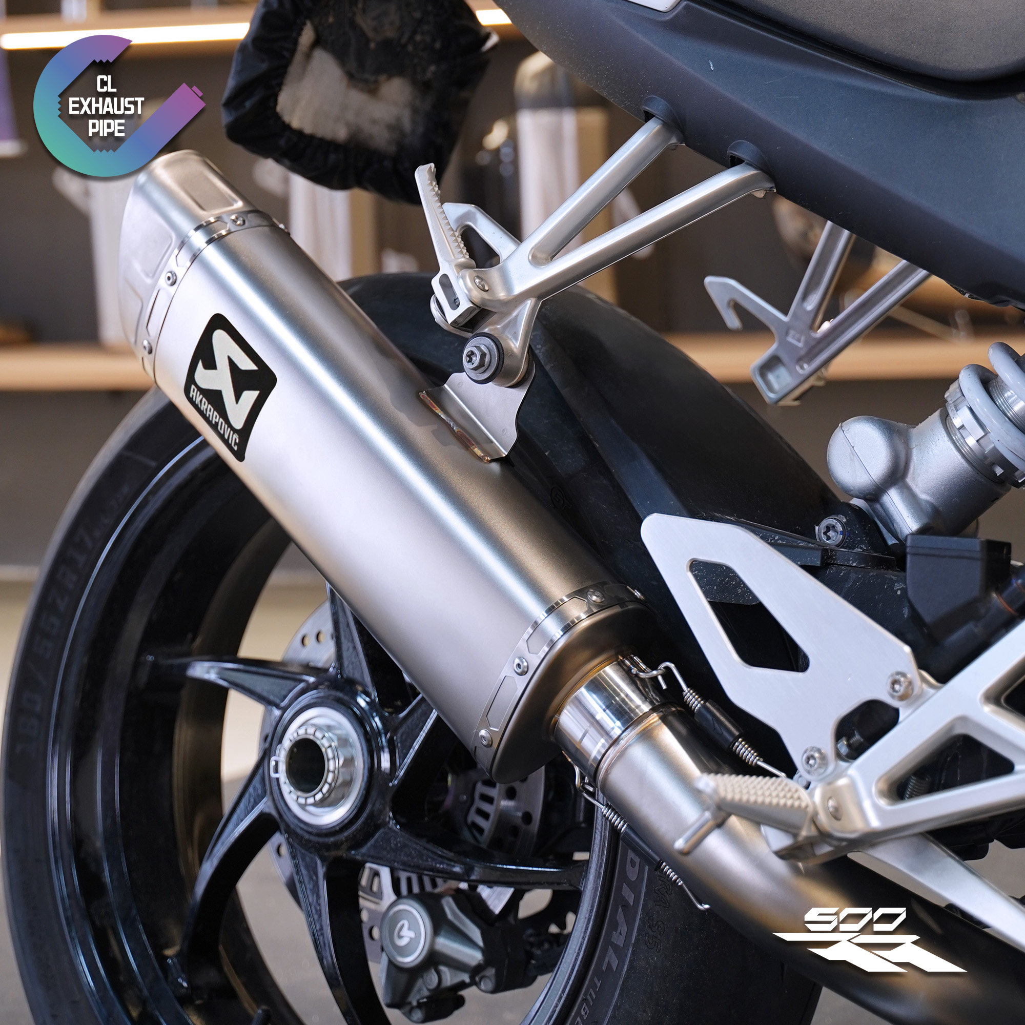 适用张雪机车500RR摩托车排气管管全段 不锈钢碳纤维无损消音器