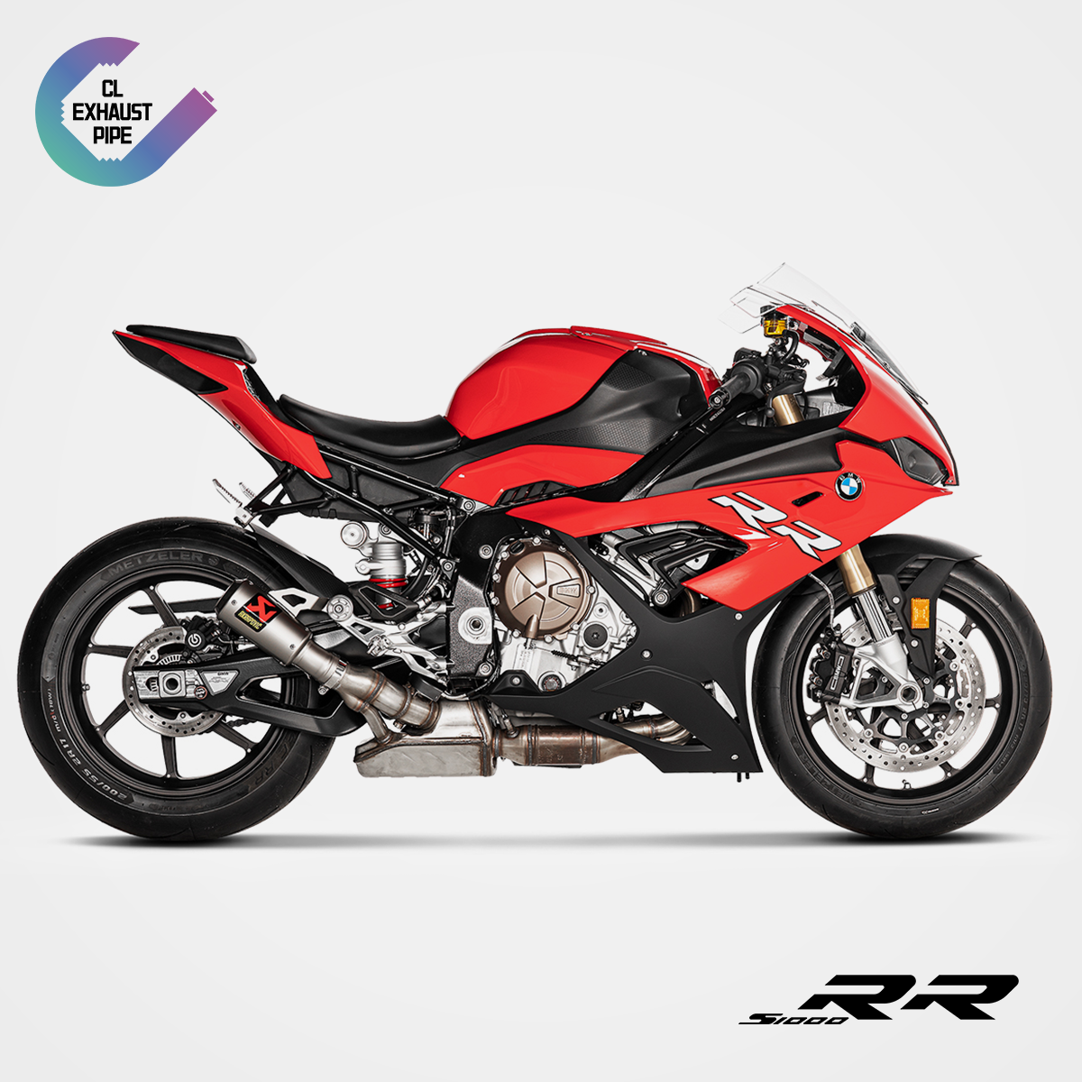 适用宝马S1000RR/R摩托车排气管改装中尾段一体不锈钢消声器