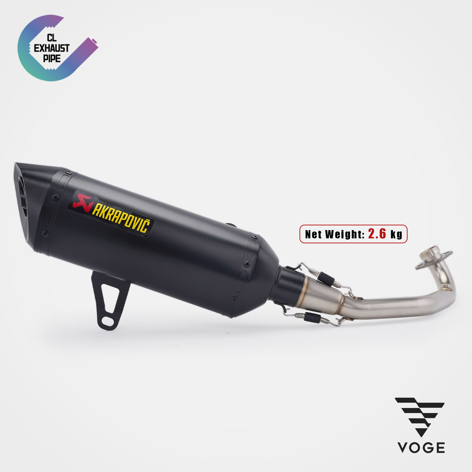 适用于无极SR250GT踏板摩托车改装不锈钢全黑全段排气管日常通勤