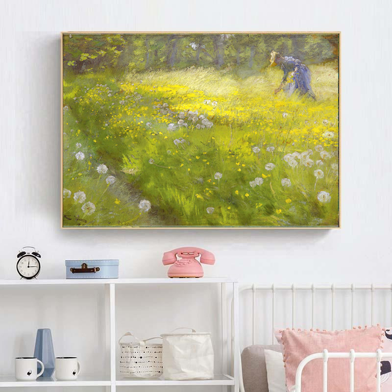 简约现代装饰画有框画 卧室客厅餐厅挂画墙画花卉风景油画喷绘