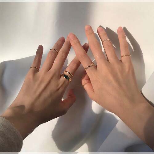 Korean Minimalist Knuckle Ring Set Unisex Stackable