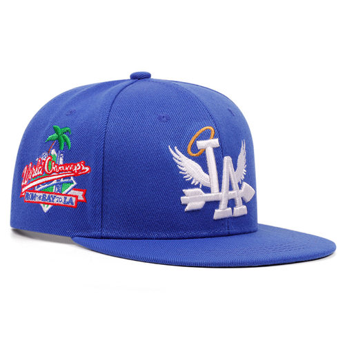 Wing Embroidered Flat Brim Cap Unisex Hip Hop