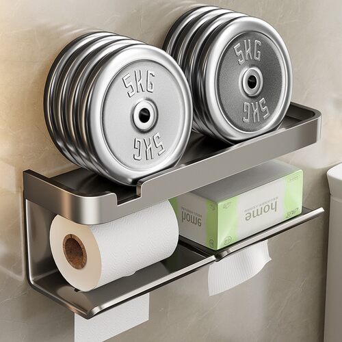 Space Aluminum No Drill Toilet Paper Holder