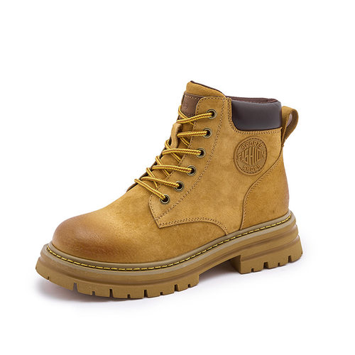 3cm Hidden Heel Biker Work Ankle Boots情侣款工装短靴
