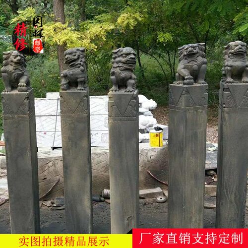 拴马桩貔貅方形仿古做旧四神兽