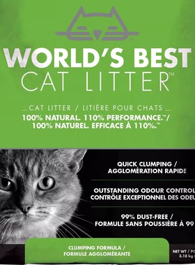 WORLD'S BEST沃滋贝进口玉米植物猫砂不粘底可冲厕除臭速结团无尘