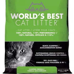 WORLD BEST沃滋贝进口玉米植物猫砂不粘底可冲厕除臭速结团无尘