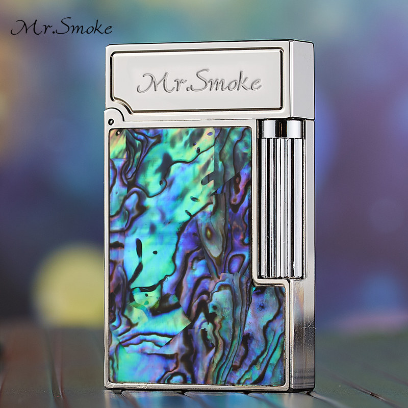 MR.SMOKE烟先生朗声打火机正品充气贝壳镶嵌男士侧滑打火机送男友