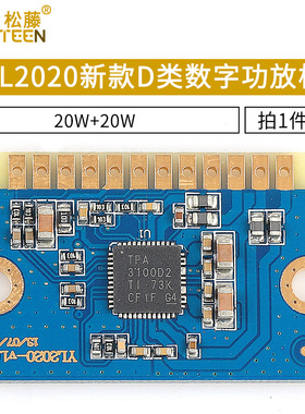 YL2020新款20W+20W D类数字功放板12V-24V迷你功放模块 音效好