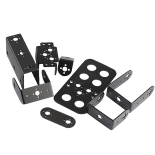 标准舵机支架双轴舵机支架机器人多功能斜U型L型横梁轴承一字脚板