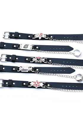 动漫影视周边鸣人忍者艾伦巨人写轮眼海王死神皮革手链朋克风戒子