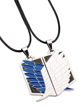 动漫周边进击的巨人自由之翼调查兵团金属钥匙扣吊坠项链跨境