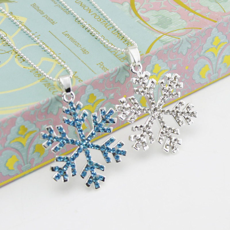 新品冰雪女王雪花项链冰雪合金镶钻水钻奇缘吊坠男女创意小礼物