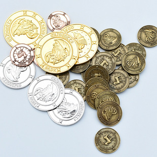 哈利电影周边古灵阁巫师银行金币配钱袋纪念币金加隆礼物
