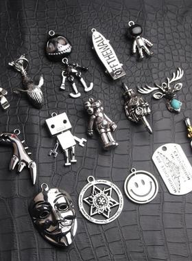 百搭钛钢链子嘻哈项链男潮牌街头个性网红吊坠蹦迪毛衣链配饰吊坠