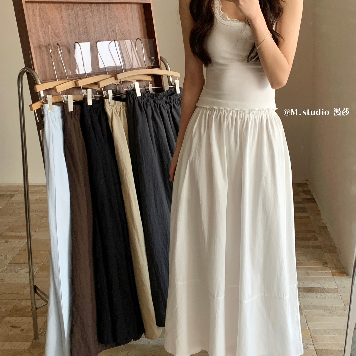 早春度假百搭经典版型百搭宽松韩系长裙补单王半身裙