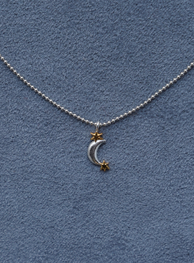 SALE E PEPE胡椒盐·纯银镀金双色星月项链 圣诞限定 礼物