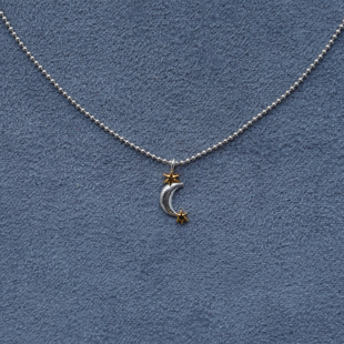 SALE E PEPE胡椒盐·纯银镀金双色星月项链 圣诞限定 礼物