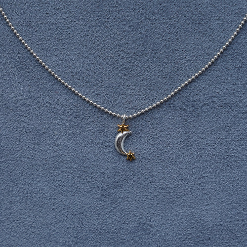SALE E PEPE胡椒盐·纯银镀金双色星月项链 圣诞限定 礼物