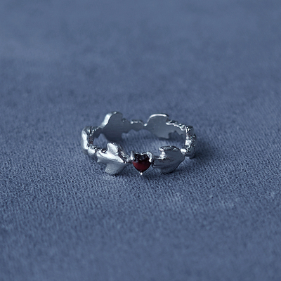 SALE E PEPE 胡椒盐 纯银爱心小鸟戒指 新年情人节生日礼物