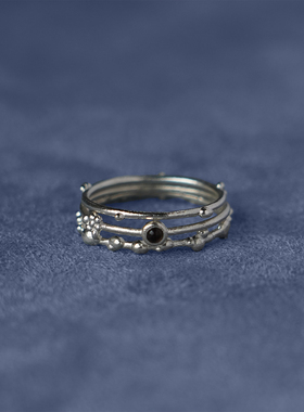 SALE E PEPE胡椒盐·纯银小葡萄组合戒指 镀金