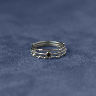 镀金 PEPE胡椒盐·纯银小葡萄组合戒指 SALE