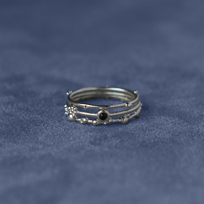 SALE E PEPE胡椒盐·纯银小葡萄组合戒指 镀金