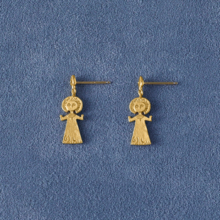 窦靖童同款 胡椒盐 SALE PEPE 纯银镀金海神耳环