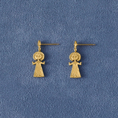 【窦靖童同款】SALE E PEPE 胡椒盐 纯银镀金海神耳环