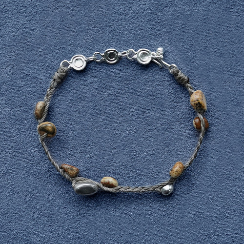 SALE E PEPE胡椒盐 图画石银珠编织手链