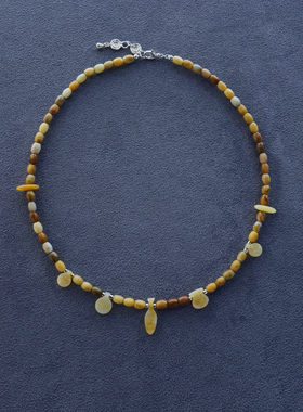SALE E PEPE胡椒盐·酒窖串珠项链 黄澳宝黄玉黑云母卵石
