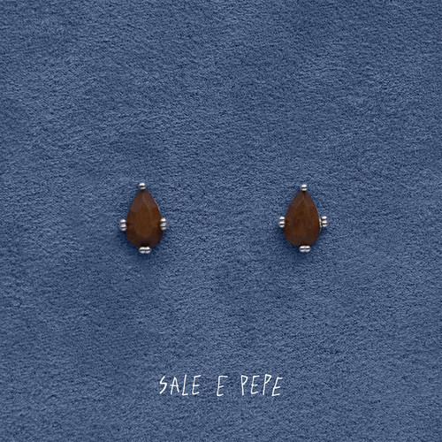 SALEEPEPE纯银枣木水滴耳钉