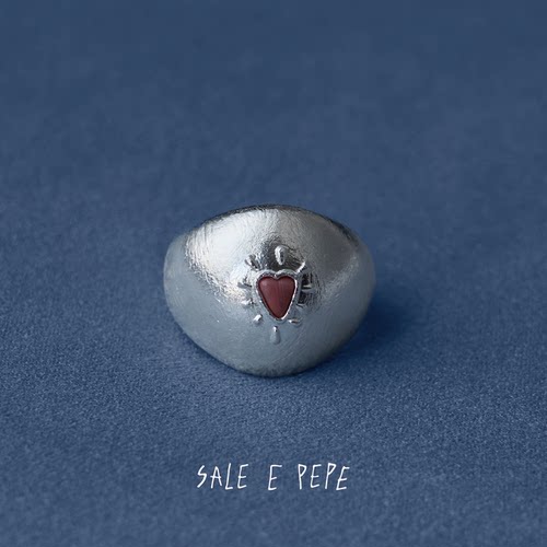 SALE E PEPE胡椒盐·纯银蔷薇石满心戒指