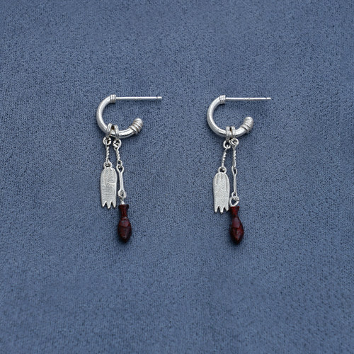 【宋茜同款】SALE E PEPE胡椒盐·纯银彩虹石小鱼流苏耳环镀金