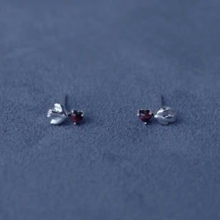 纯银爱心小鸟耳环 SALE 胡椒盐 PEPE 新年情人节生日礼物