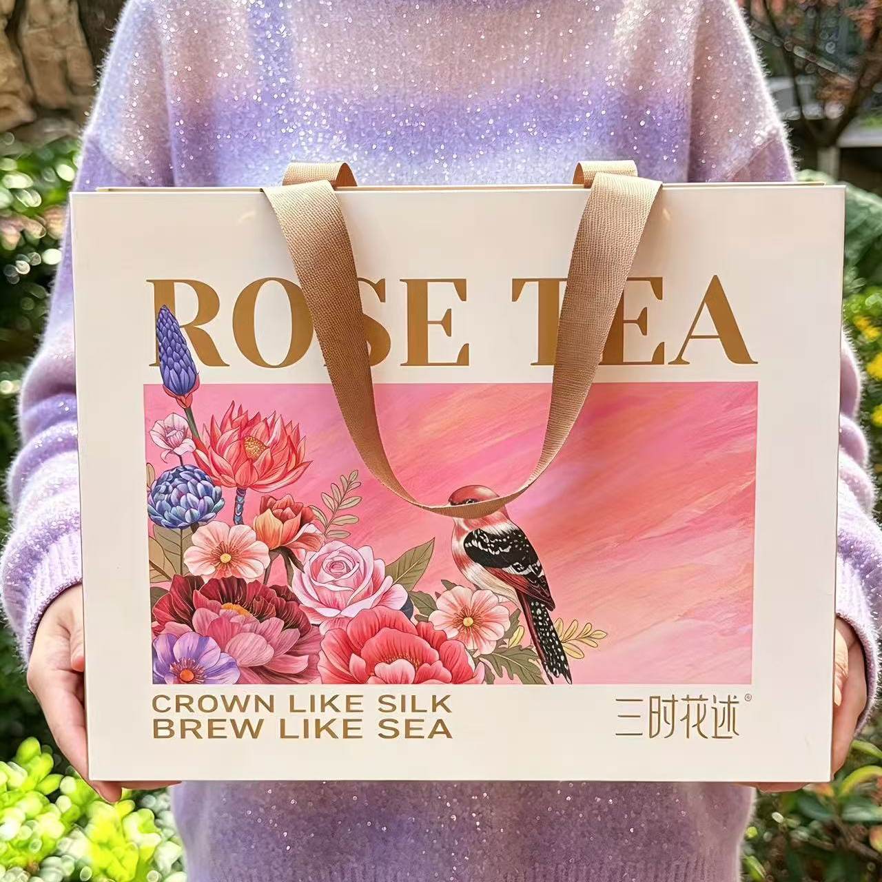 胭脂海独立包装三时花述墨红玫瑰花茶礼盒装
