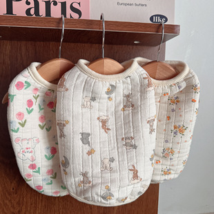 宠物狗狗猫咪秋冬棉纱马甲居家服防掉毛保暖柔软透气博美泰迪比熊