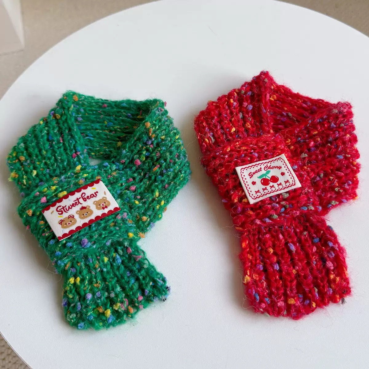 6色 宠物狗狗猫咪秋冬围巾围脖可爱装扮拍照圣诞出行配饰毛线保暖