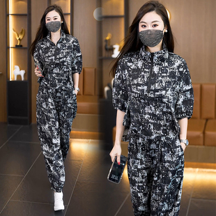 半袖2026新款大码女装胖MM时髦套装高级感遮肚子减龄时尚两件套潮